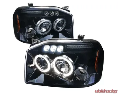 Spec-D Dual Halo Projector Headlights (Glossy Black Housing/Smoked Lens) Nissan Frontier 2001-2004 - 2LHP-FRO01G-TM