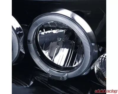 Spec-D Dual Halo Projector Headlights (Glossy Black Housing/Smoked Lens) Nissan Frontier 2001-2004 - 2LHP-FRO01G-TM