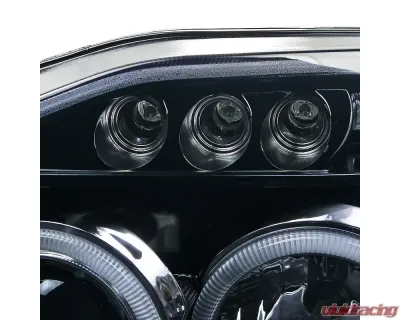 Spec-D Dual Halo Projector Headlights (Glossy Black Housing/Smoked Lens) Nissan Frontier 2001-2004 - 2LHP-FRO01G-TM