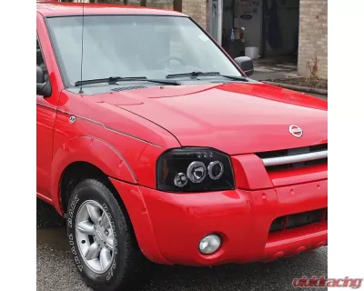 Spec-D Dual Halo Projector Headlights (Glossy Black Housing/Smoked Lens) Nissan Frontier 2001-2004 - 2LHP-FRO01G-TM