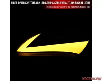 Spec-D Sequential LED Bar Projector Headlights (Matte Black Housing/Clear Lens) Hyundai Genesis Coupe 2010-2012 - 2LHP-GENS210JM-OZ