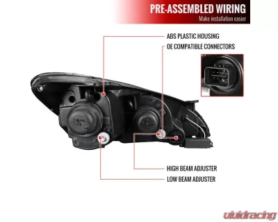 Spec-D Sequential LED Bar Projector Headlights (Matte Black Housing/Clear Lens) Hyundai Genesis Coupe 2010-2012 - 2LHP-GENS210JM-OZ