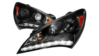Spec-D Projector Headlights w/ SMD LED Light Strip (Matte Black Housing/Clear Lens) Hyundai Genesis Coupe 2010-2012                                     - 2LHP-GENS210JM-V2-TM - Image 10