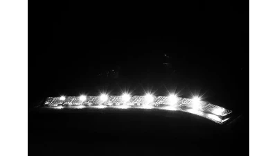 Spec-D Projector Headlights w/ SMD LED Light Strip (Matte Black Housing/Clear Lens) Hyundai Genesis Coupe 2010-2012                                     - 2LHP-GENS210JM-V2-TM - Image 2