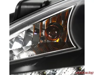 Spec-D Projector Headlights w/ SMD LED Light Strip (Matte Black Housing/Clear Lens) Hyundai Genesis Coupe 2010-2012 - 2LHP-GENS210JM-V2-TM