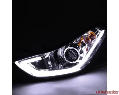 Spec-D LED Bar Projector Headlights (Chrome Housing/Clear Lens) Hyundai Elantra 2011-2013 - 2LHP-HTRA11-TM