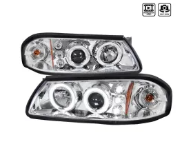 Spec-D Dual Halo Projector Headlights w/ LED Accent Lights (Chrome Housing/Clear Lens) Chevrolet Impala 2000-2005
