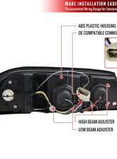 Spec-D Dual Halo Projector Headlights (Glossy Black Housing/Smoked Lens) Chevrolet Impala 2000-2005                                     - 2LHP-IPA00G-TM - Image 9