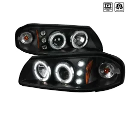 Spec-D Dual Halo Projector Headlights w/ LED Accent Lights (Matte Black Housing/Clear Lens) Chevrolet Impala 2000-2005