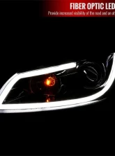 Spec-D LED Bar Projector Headlights (Jet Black Housing/Clear Lens) Chevrolet Impala | Monte Carlo 2006-2015                                     - 2LHP-IPA06BK-TM - Image 2