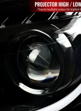 Spec-D LED Bar Projector Headlights (Jet Black Housing/Clear Lens) Chevrolet Impala | Monte Carlo 2006-2015                                     - 2LHP-IPA06BK-TM - Image 3