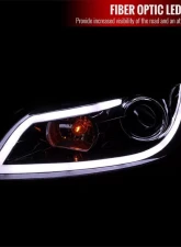 Spec-D LED Bar Projector Headlights (Glossy Black Housing/Smoked Lens) Chevrolet Impala | Monte Carlo 2006-2015                                     - 2LHP-IPA06G-TM - Image 2