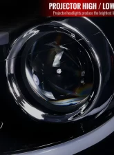 Spec-D LED Bar Projector Headlights (Glossy Black Housing/Smoked Lens) Chevrolet Impala | Monte Carlo 2006-2015                                     - 2LHP-IPA06G-TM - Image 3