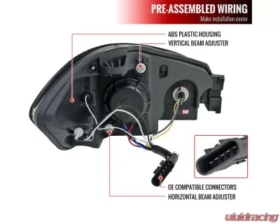 Spec-D LED Bar Projector Headlights (Glossy Black Housing/Smoked Lens) Chevrolet Impala | Monte Carlo 2006-2015 - 2LHP-IPA06G-TM