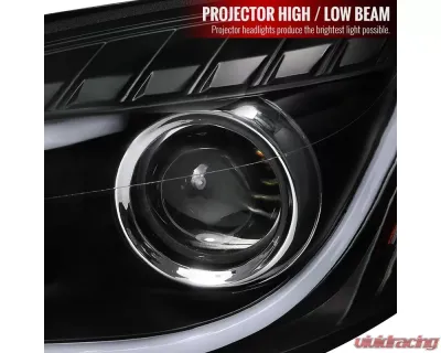 Spec-D LED Bar Projector Headlights (Matte Black Housing/Clear Lens) Chevrolet Impala | Monte Carlo 2006-2015 - 2LHP-IPA06JM-TM