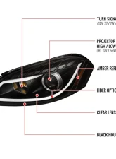 Spec-D LED Bar Projector Headlights (Matte Black Housing/Clear Lens) Chevrolet Impala | Monte Carlo 2006-2015                                     - 2LHP-IPA06JM-TM - Image 9