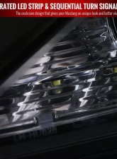 Spec-D SMD LED Light Strip Projector Headlights w/ Sequential Turn Signals (Glossy Black Housing/Smoked Lens) Lexus IS250 | IS350 2006-2010                                     - 2LHP-IS25006G-SQ-TM - Image 6