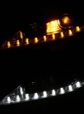 Spec-D SMD LED Light Strip Projector Headlights w/ LED Turn Signal Lights (Matte Black Housing/Clear Lens) Lexus IS250 | IS350 2006-2010                                     - 2LHP-IS25006JM-TM - Image 2