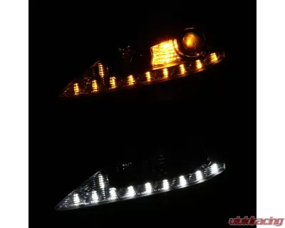 Spec-D SMD LED Light Strip Projector Headlights w/ LED Turn Signal Lights (Matte Black Housing/Clear Lens) Lexus IS250 | IS350 2006-2010 - 2LHP-IS25006JM-TM