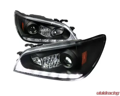 Spec-D Projector Headlights w/ LED Light Strip & LED Turn Signal Lights (Matte Black Housing/Clear Lens) Lexus IS300 2001-2005 - 2LHP-IS30001JM-TM