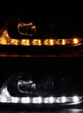 Spec-D Projector Headlights w/ LED Light Strip & LED Turn Signal Lights (Matte Black Housing/Clear Lens) Lexus IS300 2001-2005                                     - 2LHP-IS30001JM-TM - Image 2