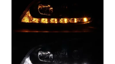 Spec-D Projector Headlights w/ LED Light Strip & LED Turn Signal Lights (Matte Black Housing/Clear Lens) Lexus IS300 2001-2005                                     - 2LHP-IS30001JM-TM - Image 2