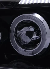 Spec-D Dual Halo Projector Headlights (Glossy Black Housing/Smoked Lens) Dodge Magnum 2005-2007                                     - 2LHP-MAG05G-TM - Image 4