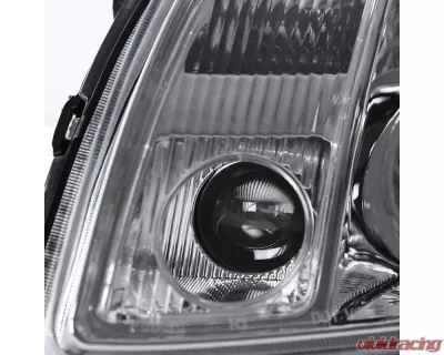 Spec-D Projector Headlights w/ Amber Reflectors (Chrome Housing/Clear Lens) Nissan Maxima 2004-2006 - 2LHP-MAX04-RS