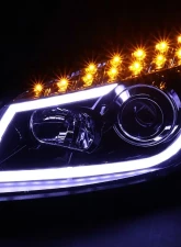 Spec-D LED Bar Projector Headlights w/ LED Turn Signal Lights (Glossy Black Housing/Smoked Lens) Chevrolet Malibu 2008-2012                                     - 2LHP-MBU08G-TM - Image 2