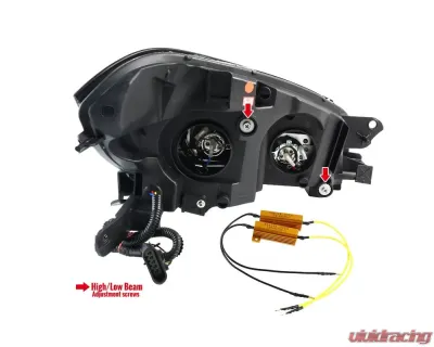 Spec-D LED Bar Projector Headlights w/ LED Turn Signal Lights (Glossy Black Housing/Smoked Lens) Chevrolet Malibu 2008-2012 - 2LHP-MBU08G-TM