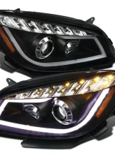 Spec-D LED Bar Projector Headlights w/ LED Turn Signal Lights (Matte Black Housing/Clear Lens) Chevrolet Malibu 2008-2012                                     - 2LHP-MBU08JM-TM - Image 10