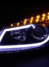 Spec-D LED Bar Projector Headlights w/ LED Turn Signal Lights (Matte Black Housing/Clear Lens) Chevrolet Malibu 2008-2012                                     - 2LHP-MBU08JM-TM - Image 2