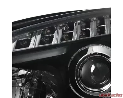 Spec-D LED Bar Projector Headlights w/ LED Turn Signal Lights (Matte Black Housing/Clear Lens) Chevrolet Malibu 2008-2012 - 2LHP-MBU08JM-TM