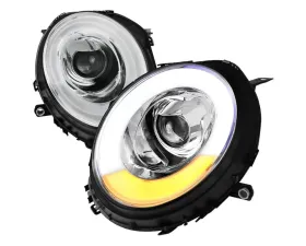 Spec-D Projector Headlights w/ LED Turn Signal Lights (Chrome Housing/Clear Lens) Mini Cooper | Cooper S 2007-2015