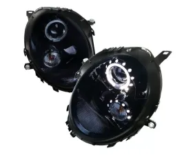 Spec-D Projector Headlights w/ LED Halo Ring (Glossy Black Housing/Smoke Lens) Mini Cooper | Cooper S 2007-2015