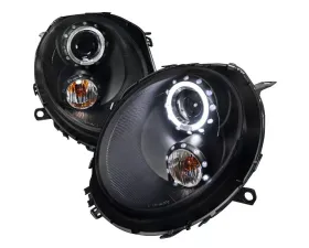 Spec-D Single Halo Projector Headlights (Matte Black Housing/Clear Lens) Mini Cooper | Cooper S 2007-2015