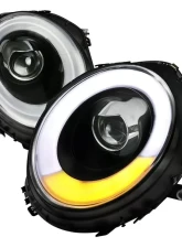 Spec-D Projector Headlights w/ LED Turn Signal Lights (Matte Black Housing/Clear Lens) Mini Cooper | Cooper S 2007-2015                                     - 2LHP-MINI06JM-V2-TM - Image 10