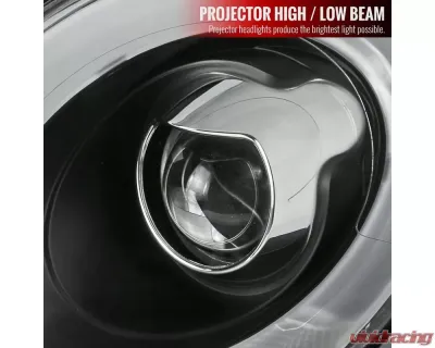 Spec-D Projector Headlights w/ LED Turn Signal Lights (Matte Black Housing/Clear Lens) Mini Cooper | Cooper S 2007-2015 - 2LHP-MINI06JM-V2-TM