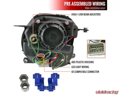 Spec-D Projector Headlights w/ LED Turn Signal Lights (Matte Black Housing/Clear Lens) Mini Cooper | Cooper S 2007-2015 - 2LHP-MINI06JM-V2-TM