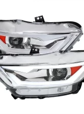 Spec-D LED Turn Signal Projector Headlights (Chrome Housing/Clear Lens) Ford Mustang | Shelby 2015-2020                                     - 2LHP-MST15-SQ-RS - Image 10
