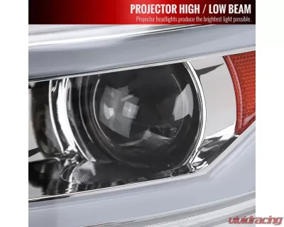 Spec-D LED Turn Signal Projector Headlights (Chrome Housing/Clear Lens) Ford Mustang | Shelby 2015-2020 - 2LHP-MST15-SQ-RS