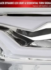 Spec-D LED Turn Signal Projector Headlights (Chrome Housing/Clear Lens) Ford Mustang | Shelby 2015-2020                                     - 2LHP-MST15-SQ-RS - Image 6