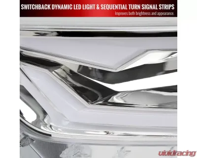 Spec-D LED Turn Signal Projector Headlights (Chrome Housing/Clear Lens) Ford Mustang | Shelby 2015-2020 - 2LHP-MST15-SQ-RS