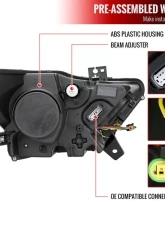 Spec-D LED Turn Signal Projector Headlights (Chrome Housing/Clear Lens) Ford Mustang | Shelby 2015-2020                                     - 2LHP-MST15-SQ-RS - Image 9