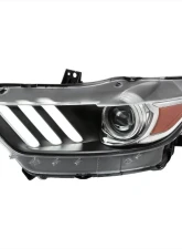 Spec-D LED Strip Xenon HID Projector Headlights - Driver Side Only (Matte Black Housing/Clear Lens) Ford Mustang | Shelby 2015-2020                                     - 2LHP-MST15JM-L-RO - Image 10