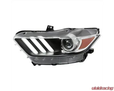 Spec-D LED Strip Xenon HID Projector Headlights - Driver Side Only (Matte Black Housing/Clear Lens) Ford Mustang | Shelby 2015-2020 - 2LHP-MST15JM-L-RO
