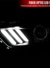Spec-D LED Strip Xenon HID Projector Headlights - Driver Side Only (Matte Black Housing/Clear Lens) Ford Mustang | Shelby 2015-2020                                     - 2LHP-MST15JM-L-RO - Image 2