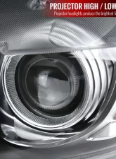 Spec-D LED Strip Xenon HID Projector Headlights - Driver Side Only (Matte Black Housing/Clear Lens) Ford Mustang | Shelby 2015-2020                                     - 2LHP-MST15JM-L-RO - Image 3