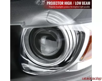 Spec-D LED Strip Xenon HID Projector Headlights - Driver Side Only (Matte Black Housing/Clear Lens) Ford Mustang | Shelby 2015-2020 - 2LHP-MST15JM-L-RO