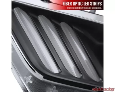 Spec-D LED Strip Xenon HID Projector Headlights - Driver Side Only (Matte Black Housing/Clear Lens) Ford Mustang | Shelby 2015-2020 - 2LHP-MST15JM-L-RO